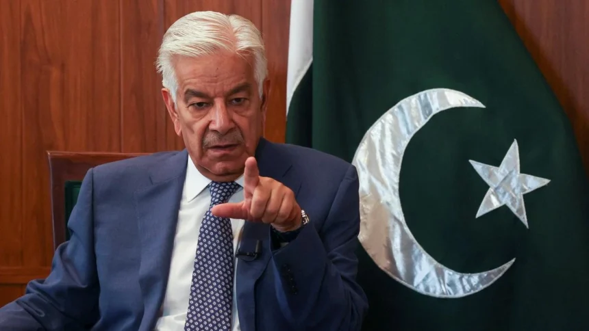 Khawaja Asif blames India for two front war
